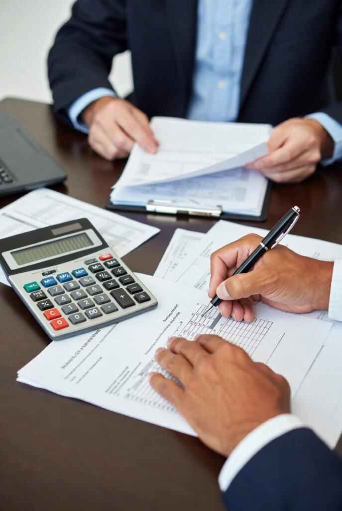 People organizing their finances